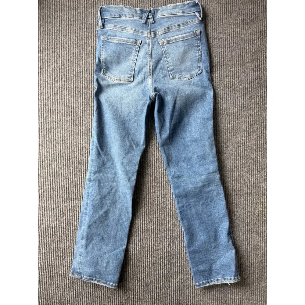 GOOD AMERICAN Always Fits Good Legs Straight Jeans 6-12 Indigo 316 Stretch
